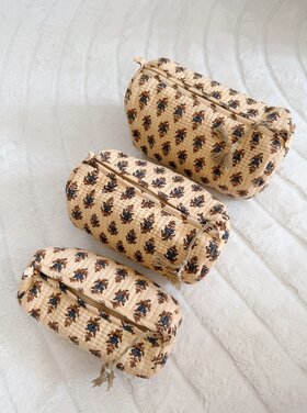Bali Flower Pouch / Beige