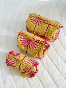 Bali Palm Tree Pouch / Yellow