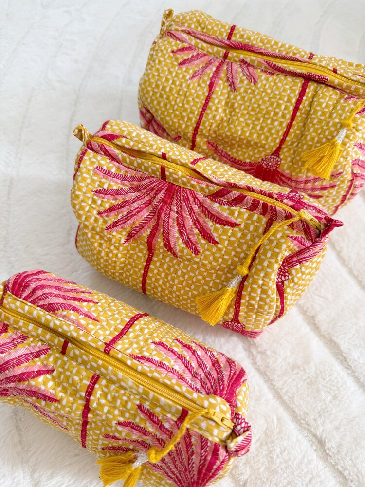 Bali Palm Tree Pouch / Yellow