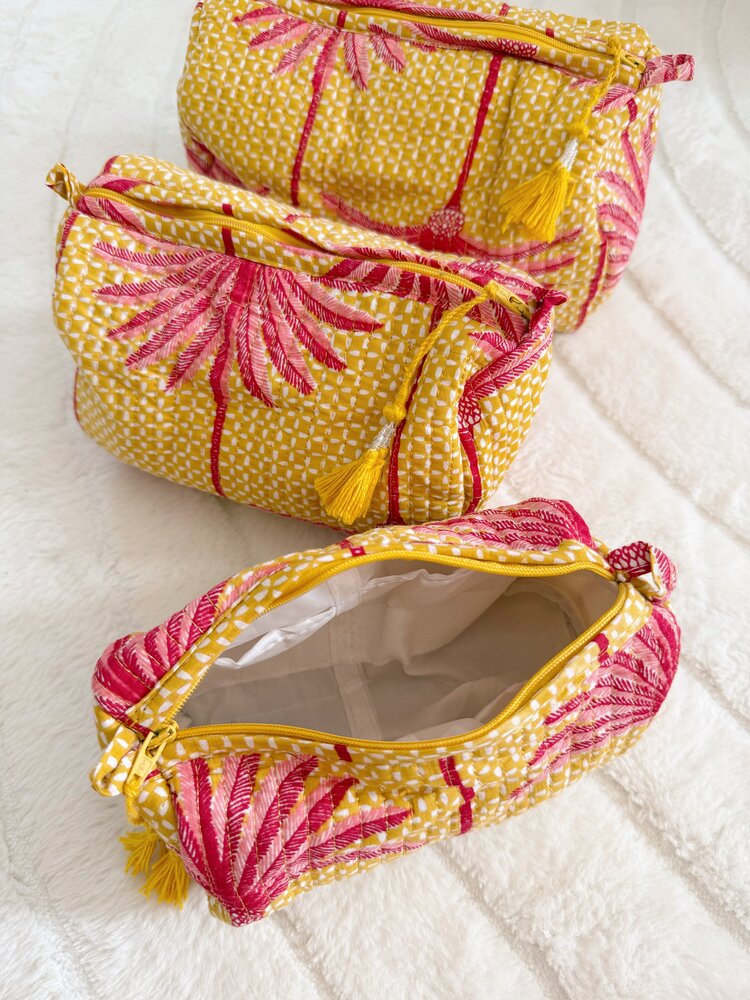 Bali Palm Tree Pouch / Yellow