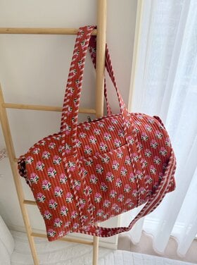 Yasmina Flower Travel Bag / Terracotta