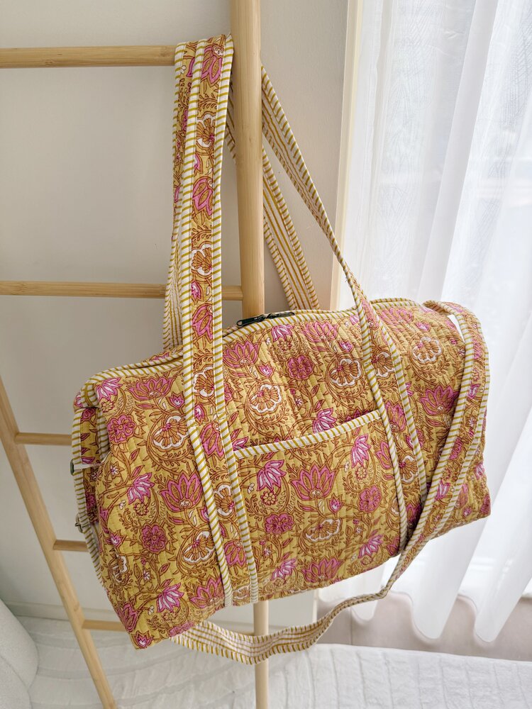 Yasmina Flower Travel Bag / Yellow