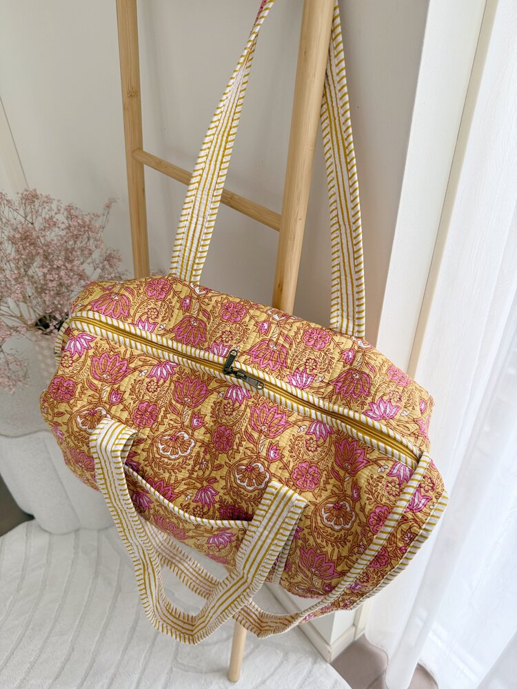 Yasmina Flower Travel Bag / Yellow