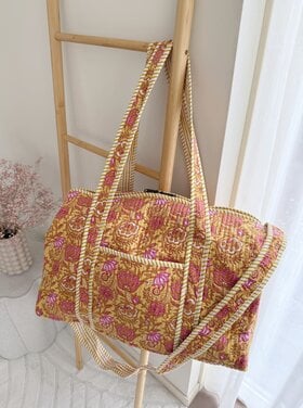 Yasmina Flower Travel Bag / Yellow