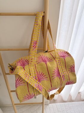 Yasmina Palm Tree Travel Bag / Yellow