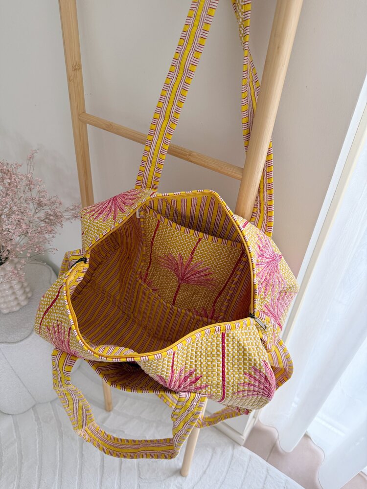 Yasmina Palm Tree Travel Bag / Yellow