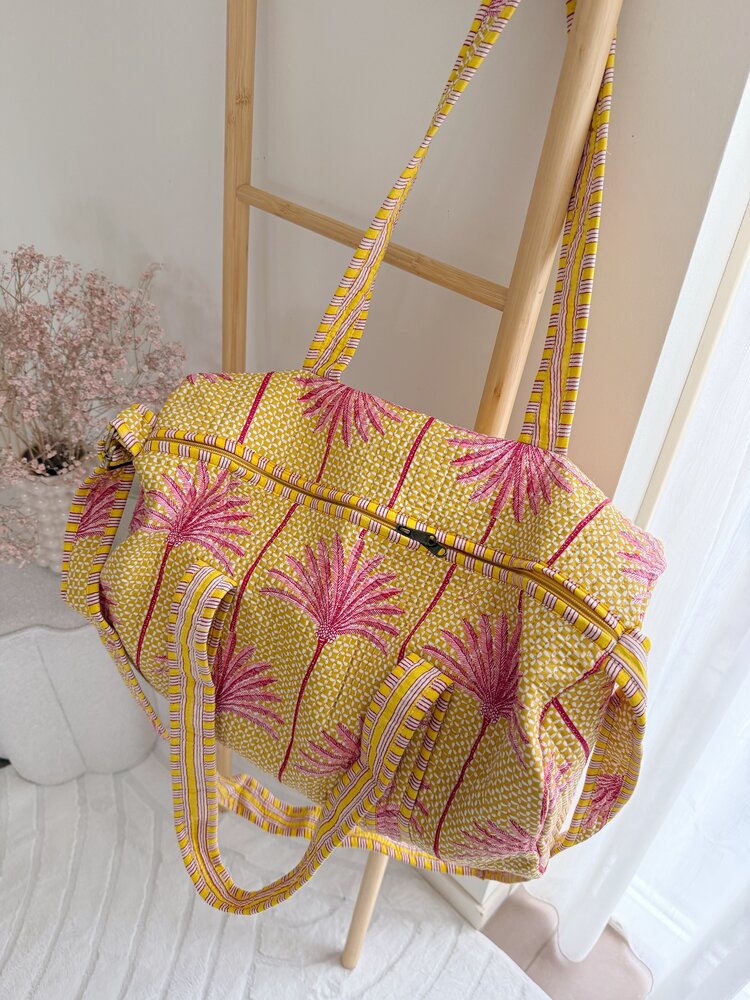 Yasmina Palm Tree Travel Bag / Yellow