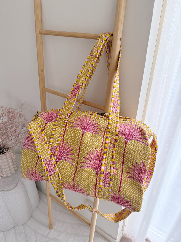 Yasmina Palm Tree Travel Bag / Yellow