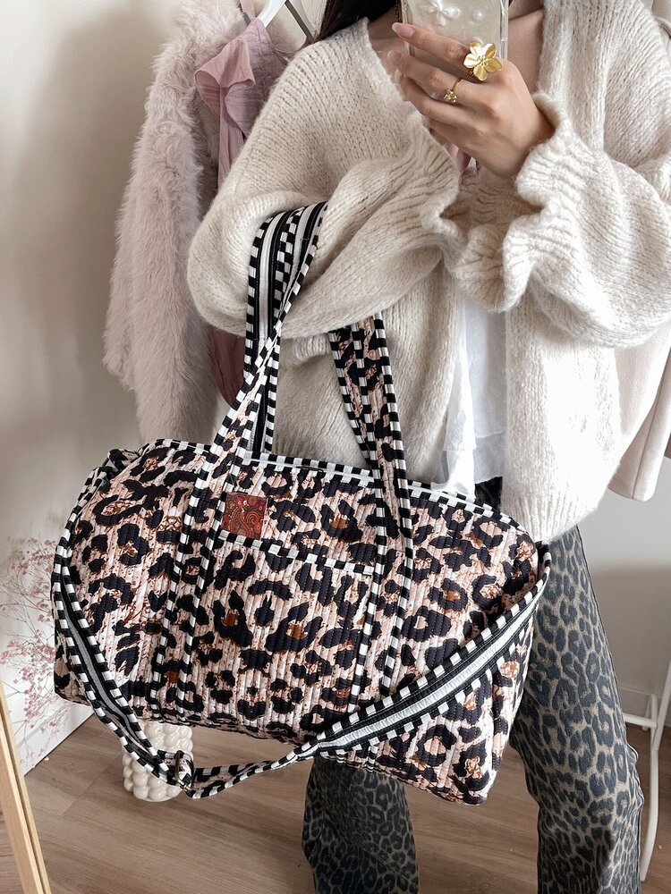 Yasmina Leopard Travel Bag / Brown