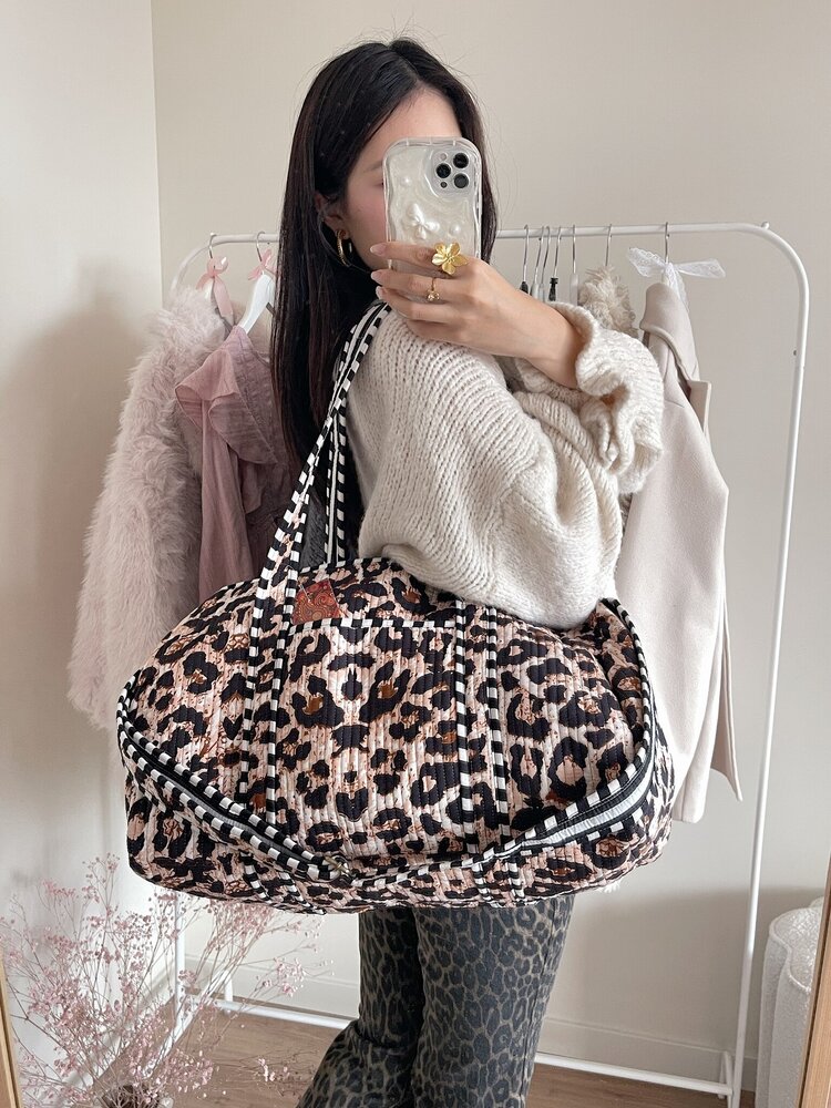 Yasmina Leopard Travel Bag / Brown