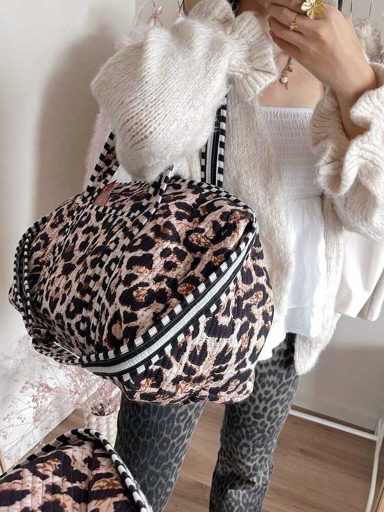 Yasmina Leopard Travel Bag / Brown