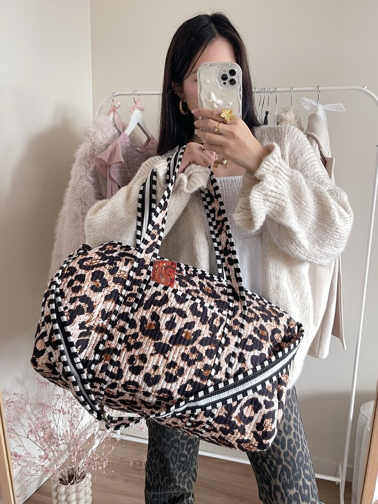Yasmina Leopard Travel Bag / Brown