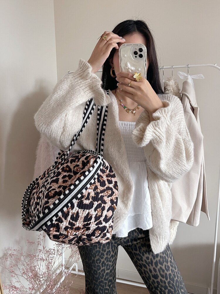 Yasmina Leopard Travel Bag / Brown