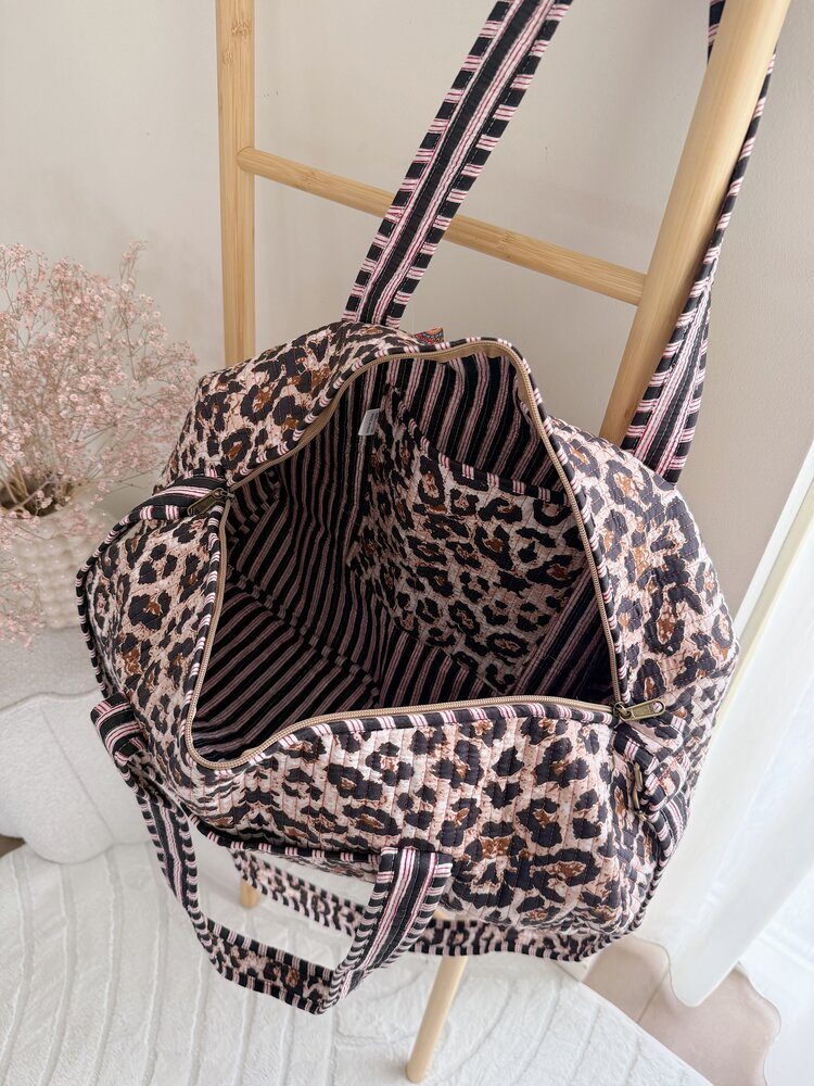 Yasmina Leopard Travel Bag / Brown