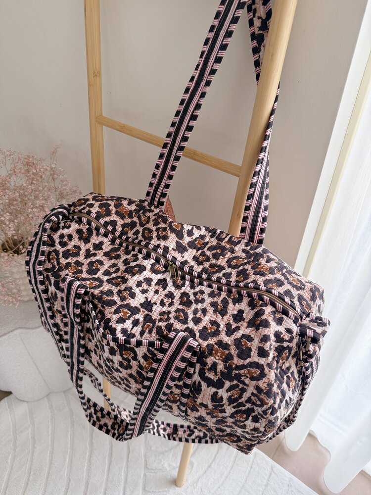 Yasmina Leopard Travel Bag / Brown