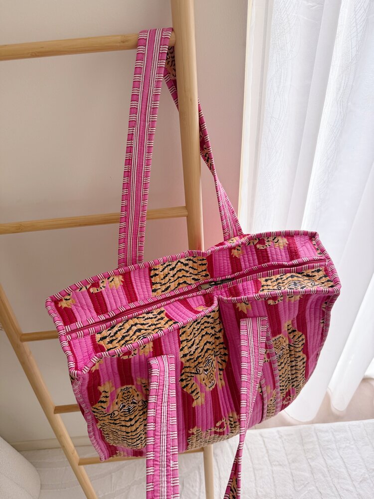 Macie Tiger Shopper Bag / Pink