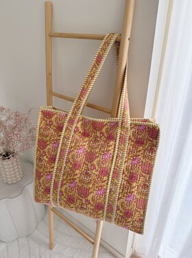 Macie Flower Shopper Bag / Yellow