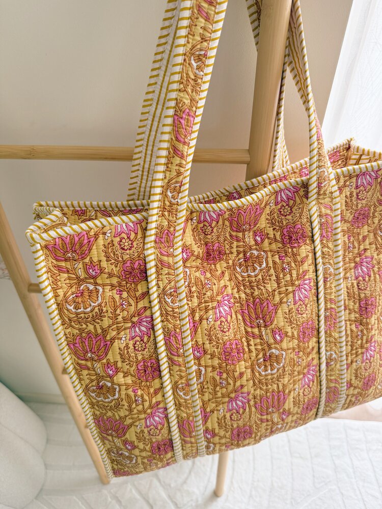 Macie Flower Shopper Bag / Yellow