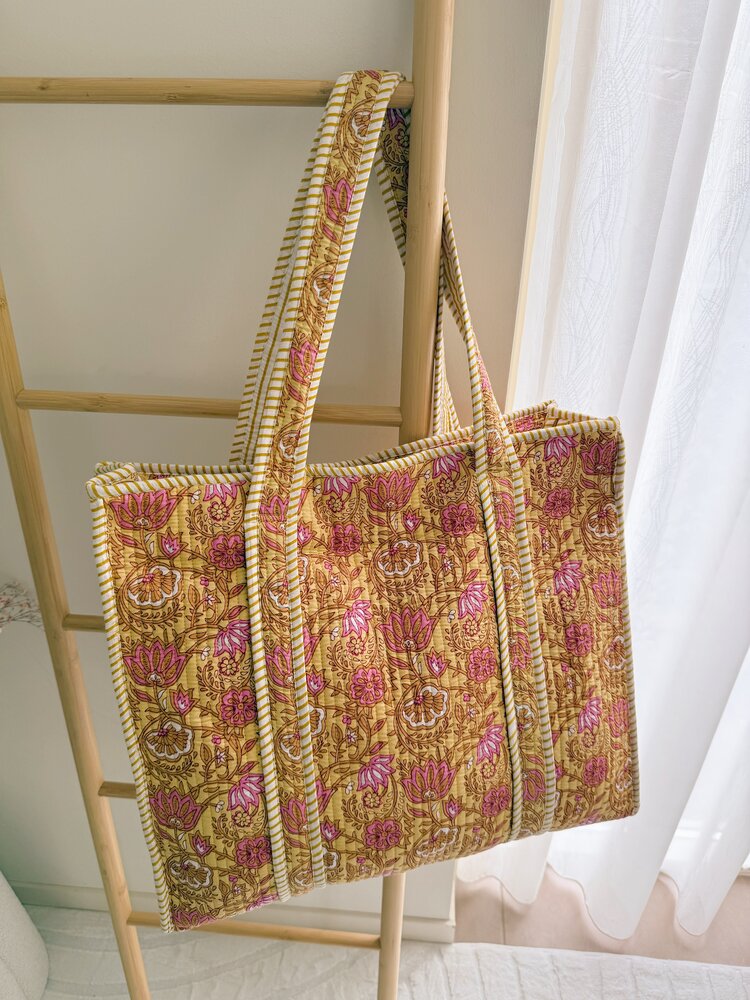Macie Flower Shopper Bag / Yellow