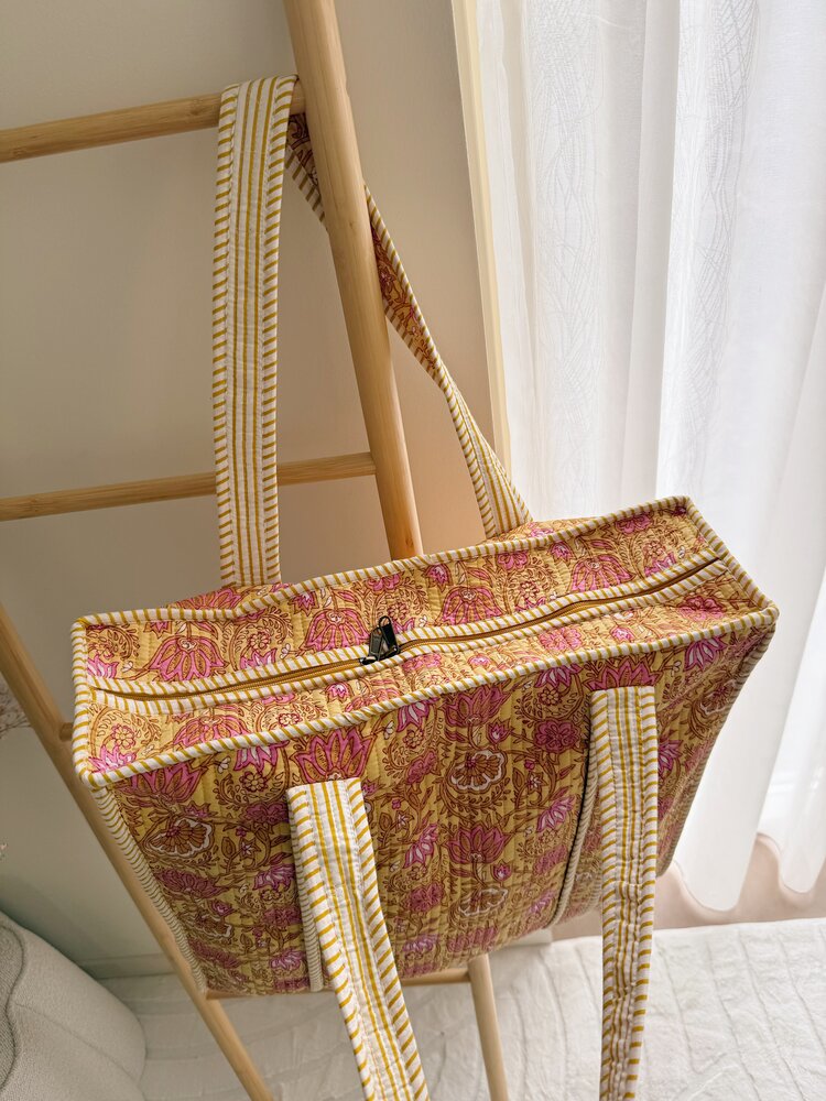 Macie Flower Shopper Bag / Yellow