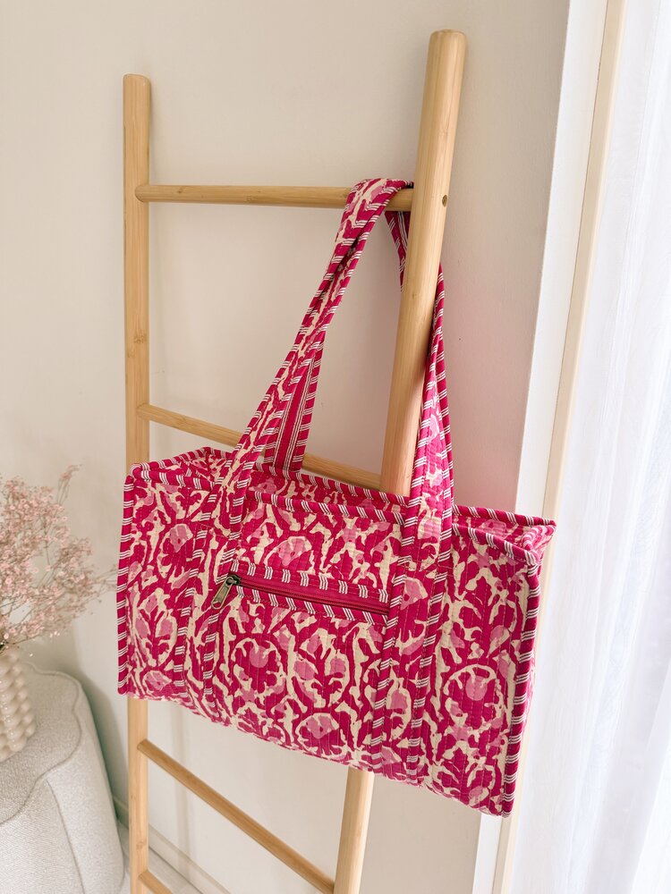 Phleur Flower Shopper Bag / Fuchsia Pink