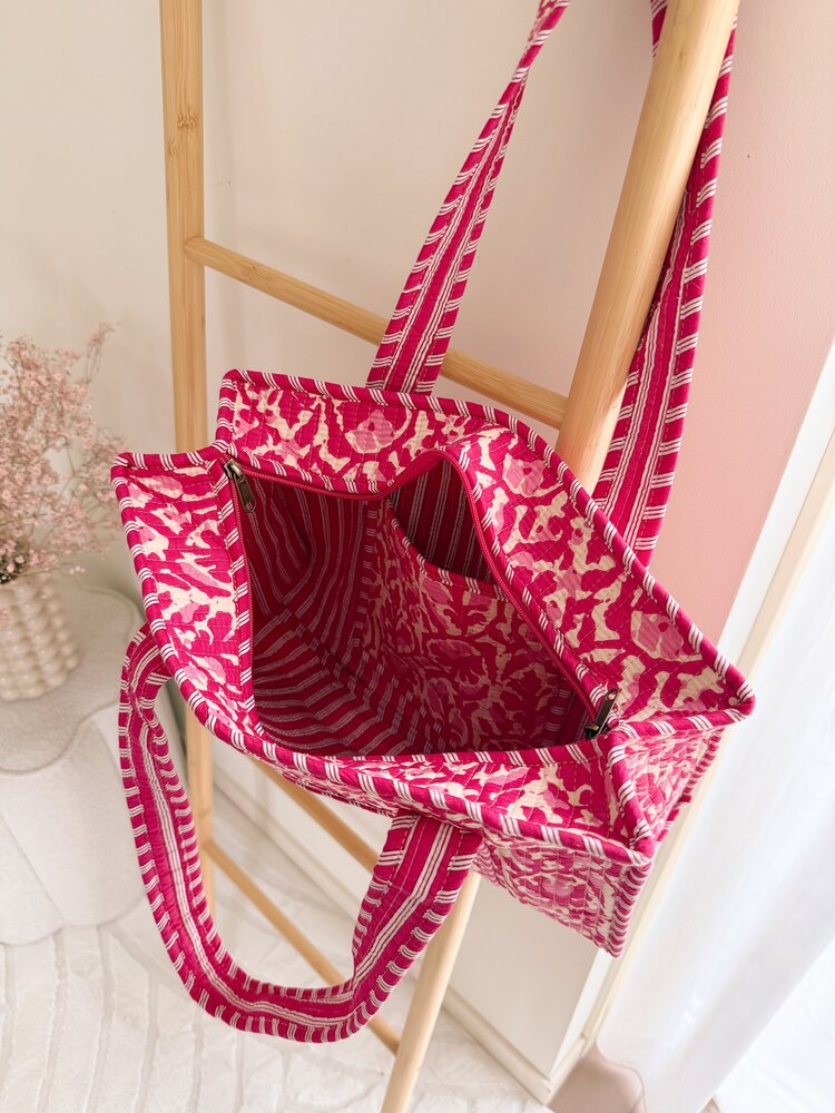 Phleur Flower Shopper Bag / Fuchsia Pink