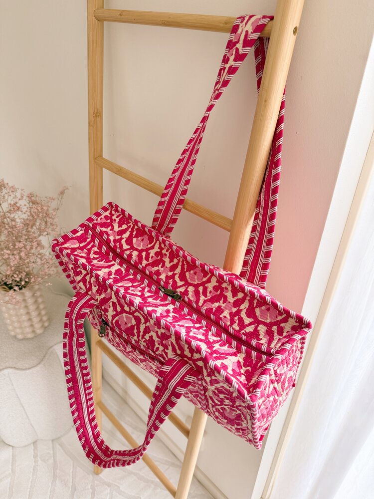 Phleur Flower Shopper Bag / Fuchsia Pink
