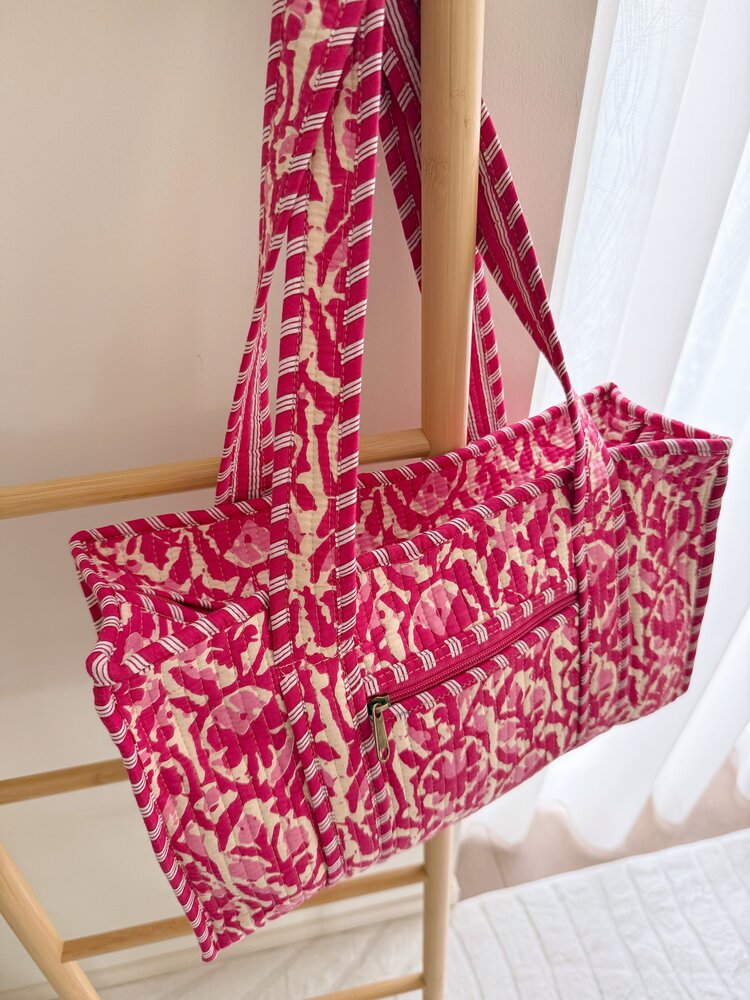 Phleur Flower Shopper Bag / Fuchsia Pink