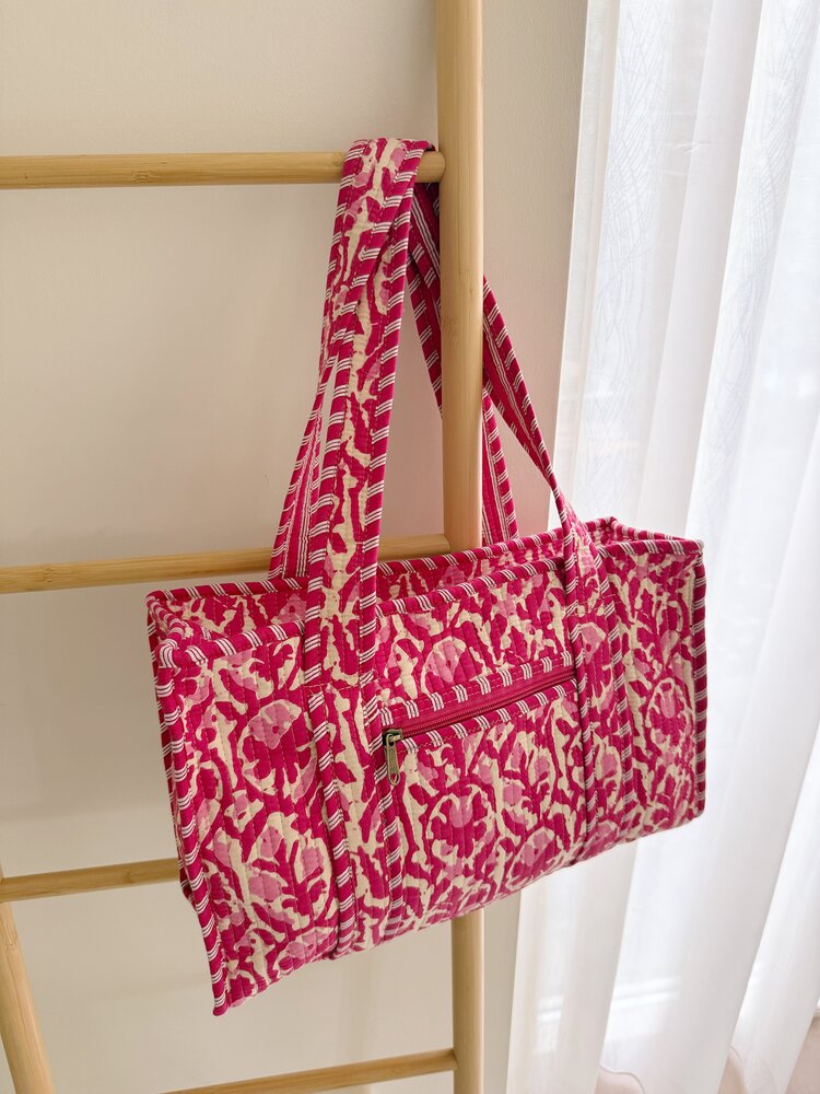 Phleur Flower Shopper Bag / Fuchsia Pink