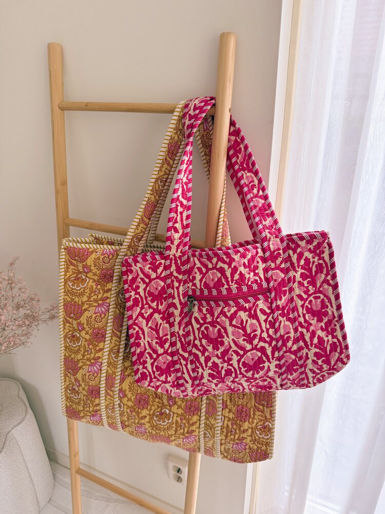 Phleur Flower Shopper Bag / Fuchsia Pink
