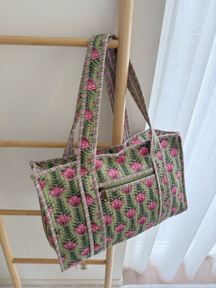 Phleur Flower Shopper Bag / Green