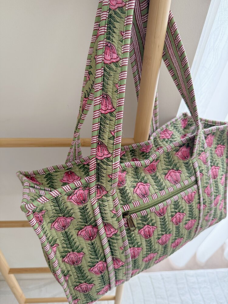 Phleur Flower Shopper Bag / Green