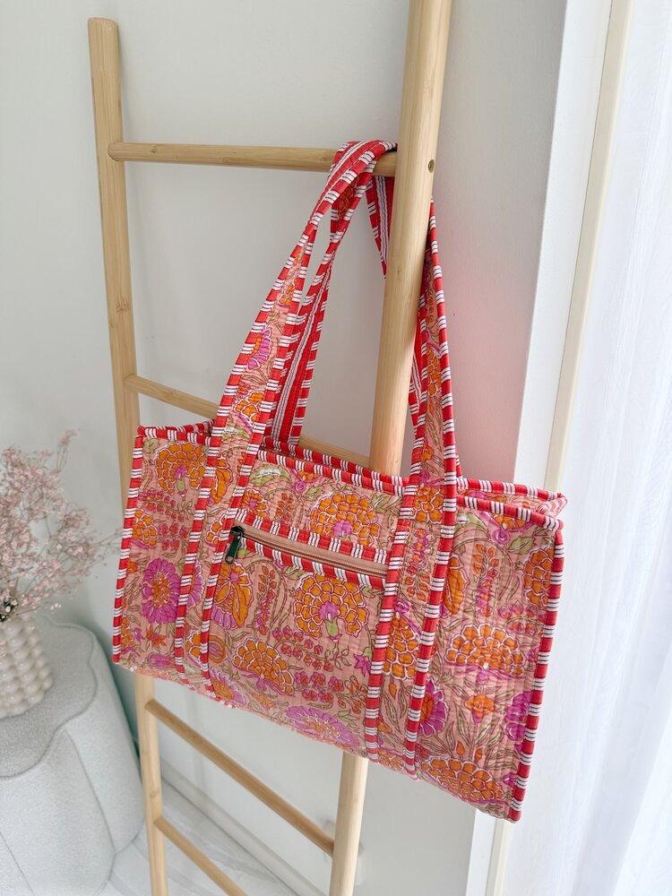Phleur Flower Shopper Bag / Orange