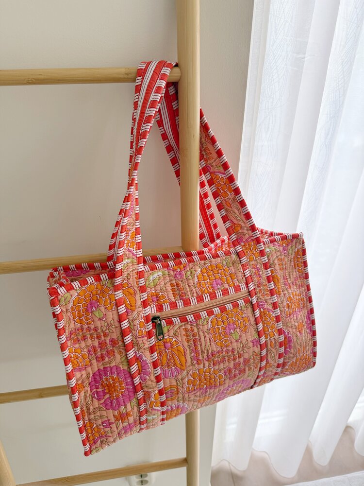 Phleur Flower Shopper Bag / Orange