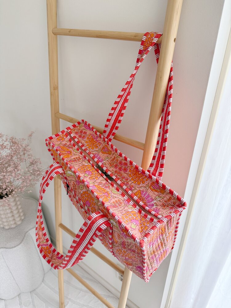 Phleur Flower Shopper Bag / Orange