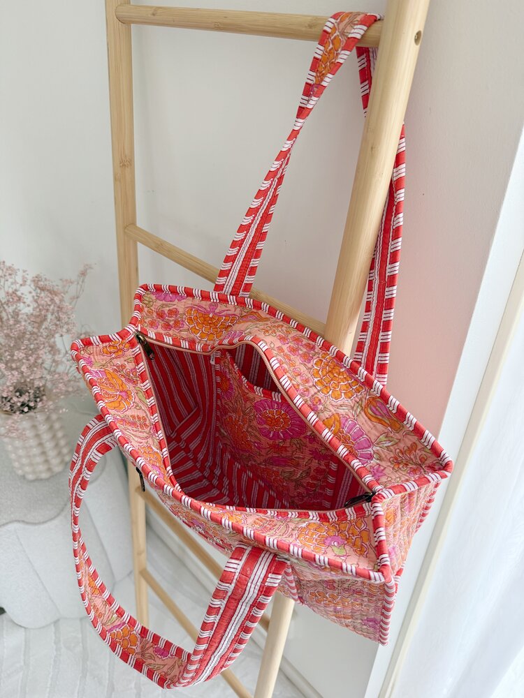 Phleur Flower Shopper Bag / Orange