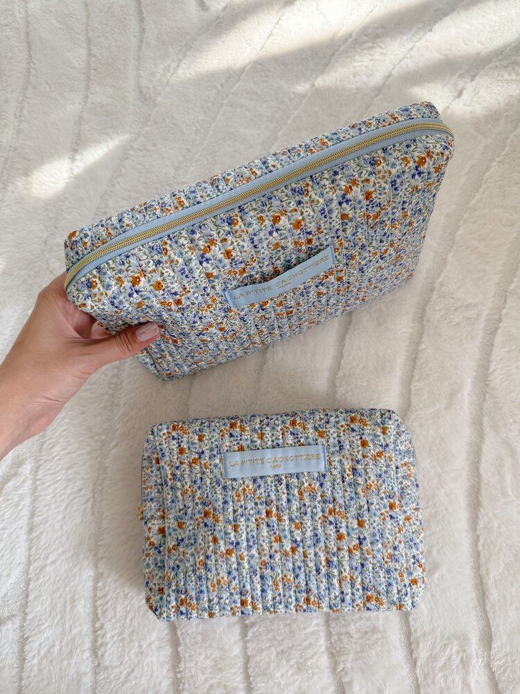 Marly Flower Toiletry Bag / Light Blue (Large)