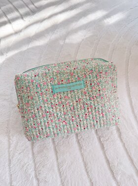 Marly Flower Toiletry Bag / Light Green (Large)