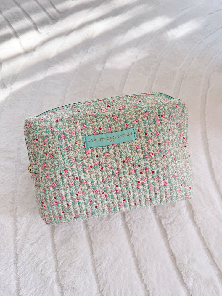 Marly Flower Toiletry Bag / Light Green (Large)