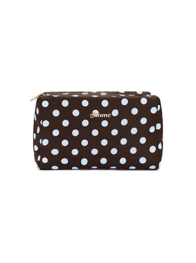 Ella Polkadot Toiletry Bag / Brown & Blue