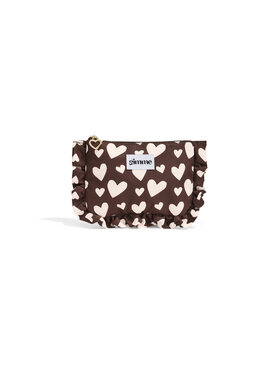 Mailey Heart Ruffle Pouch / Brown