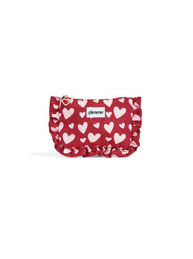 Mailey Heart Ruffle Pouch / Burgundy