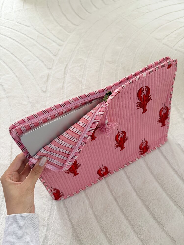 Evia Plain Lobster Laptop Sleeve / Pink (16 inch)