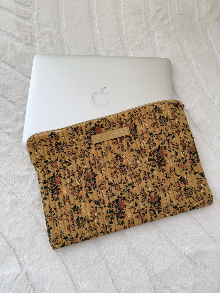 Belin Flower Laptop Sleeve / Mustard Yellow (13 inch)