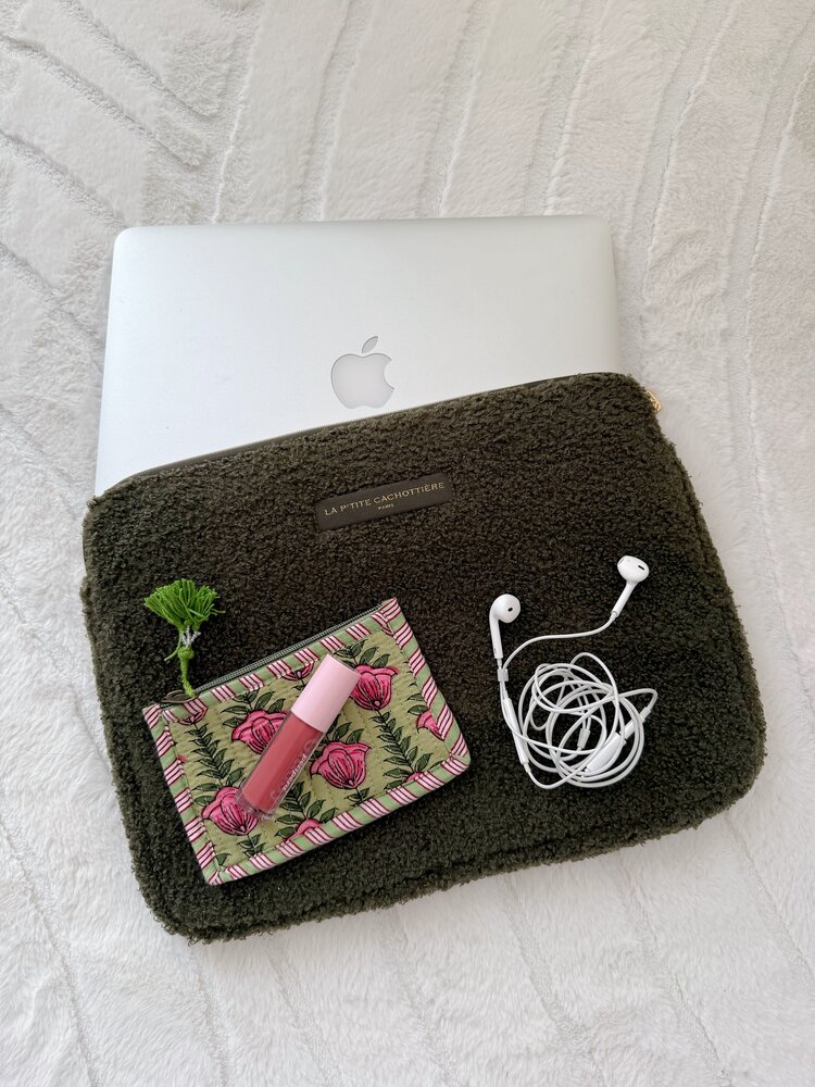 Belin Teddy Laptop Pouch / Dark Green