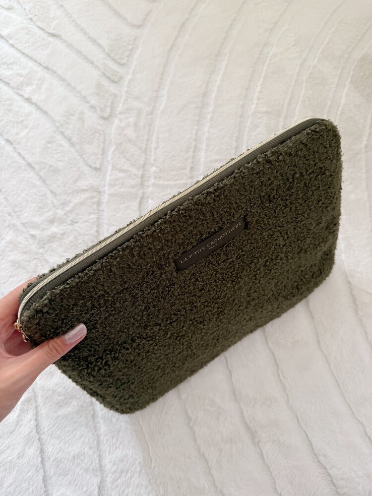 Belin Teddy Laptop Pouch / Dark Green