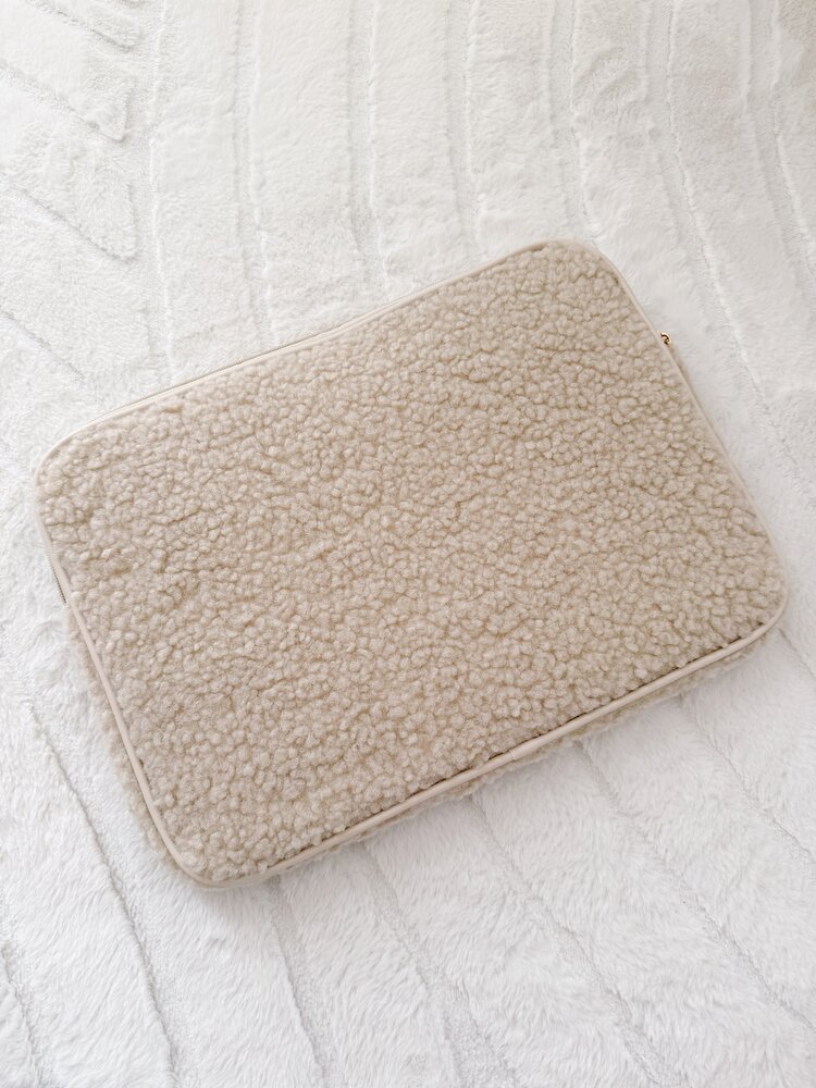 Malou Teddy Laptop Sleeve / Beige