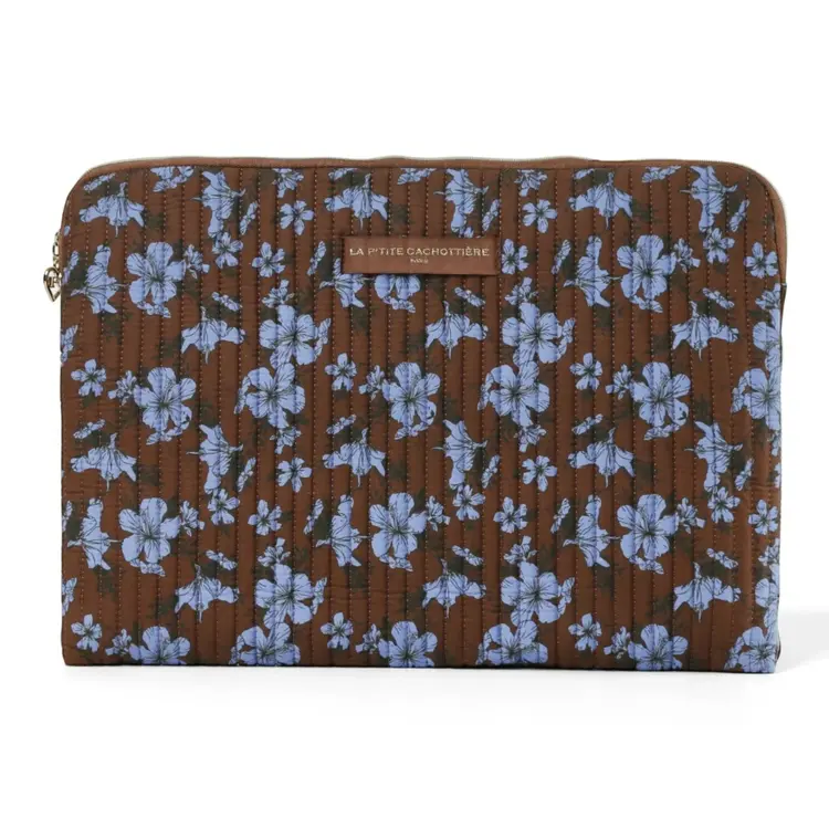 Belin Flower Laptop Sleeve / Brown & Blue (14 inch)