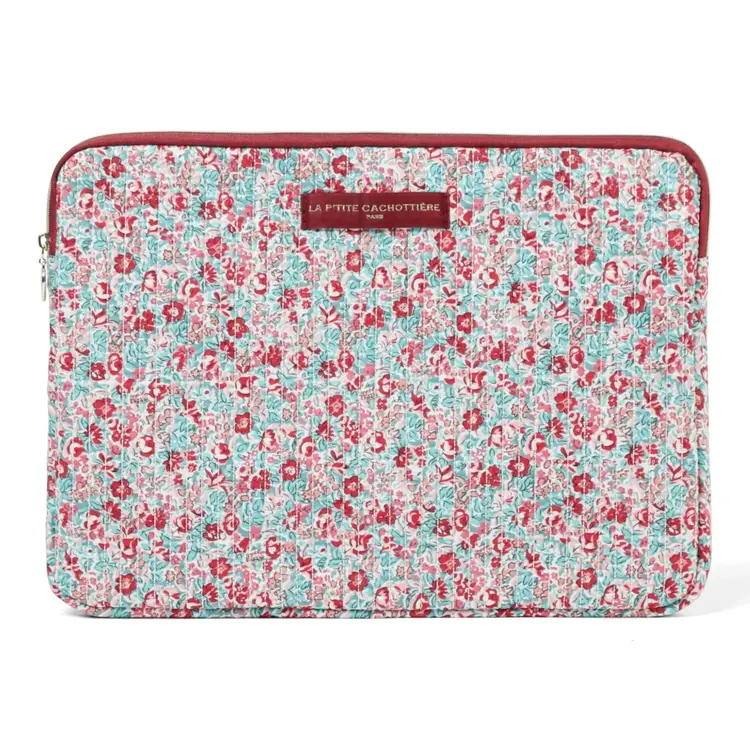 Belin Flower Laptop Sleeve / Red & Mint (14 inch)