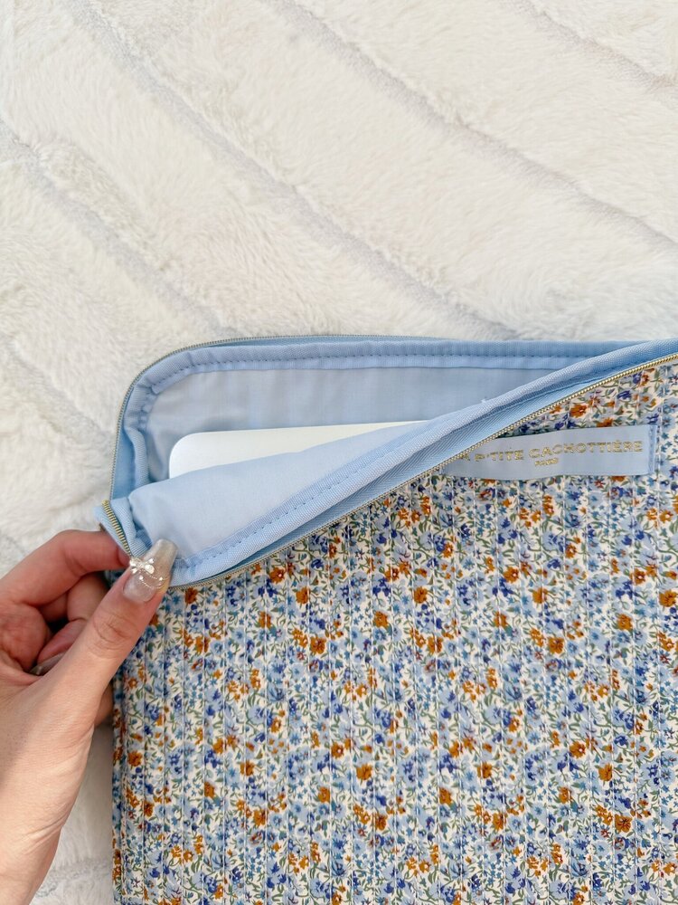 Belin Flower Laptop Sleeve / Ocean Blue (14 inch)